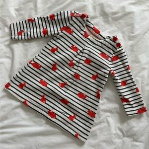 🐇 Baby Boden Bunny Stripe Sweatshirt Dress